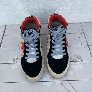 Golden Goose Black Red Cream Low-Top Sneakers